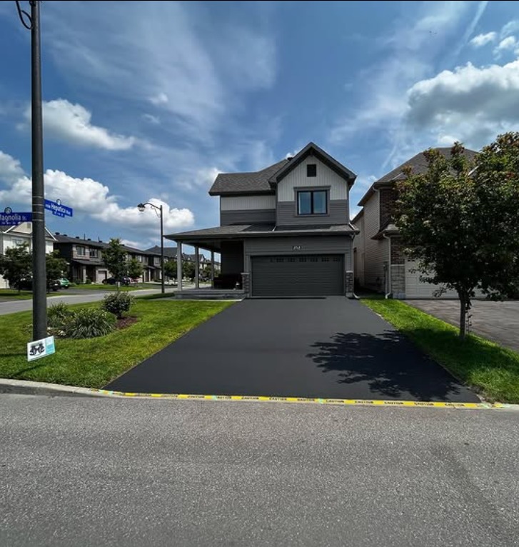 Residential driveway sealed by Seal Bros